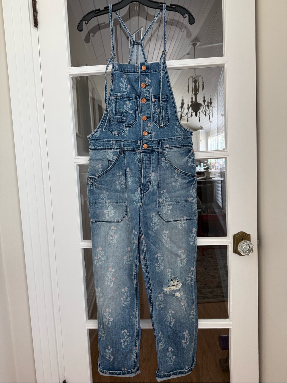 Pilcro | Anthropologie Painter’s Floral Overalls Size 28